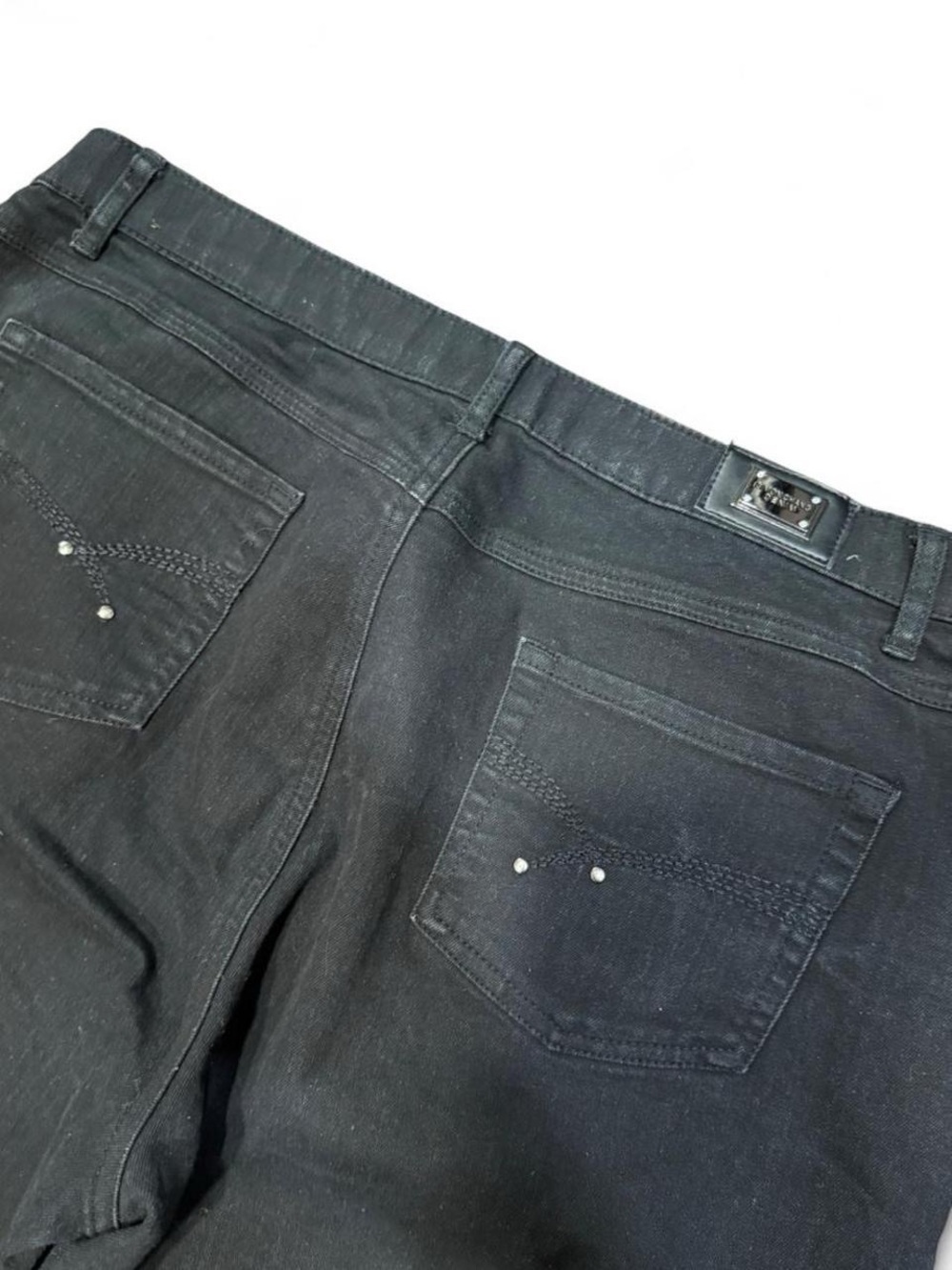 Simon Chang Black Embroidered High Rise Flared Bootcut Jeans - Picture 3 of 5